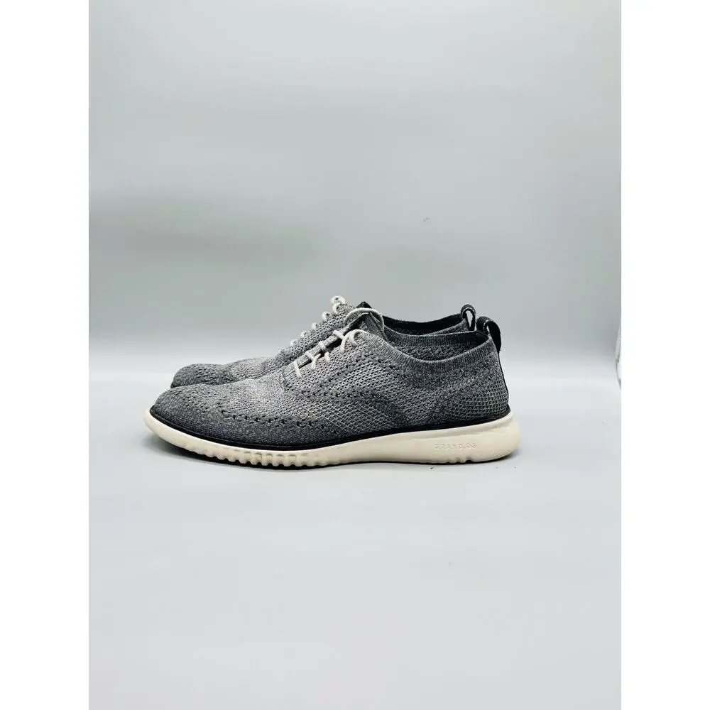 Cole Haan Shoes Mens 9.5 Gray Knit Grand OS Wingtip Oxford Sneakers Comfort